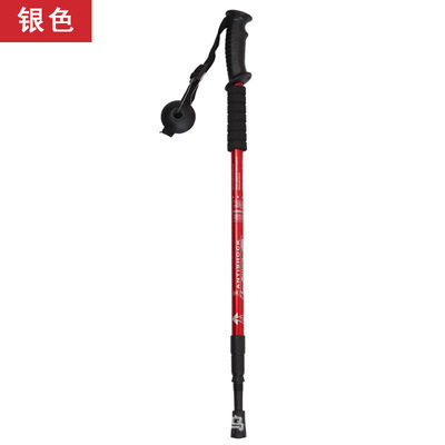 Hiking Poles Outdoor Trekking Camping Cane Straight Handle Three Trekking Poles Without Compass Specification drawing