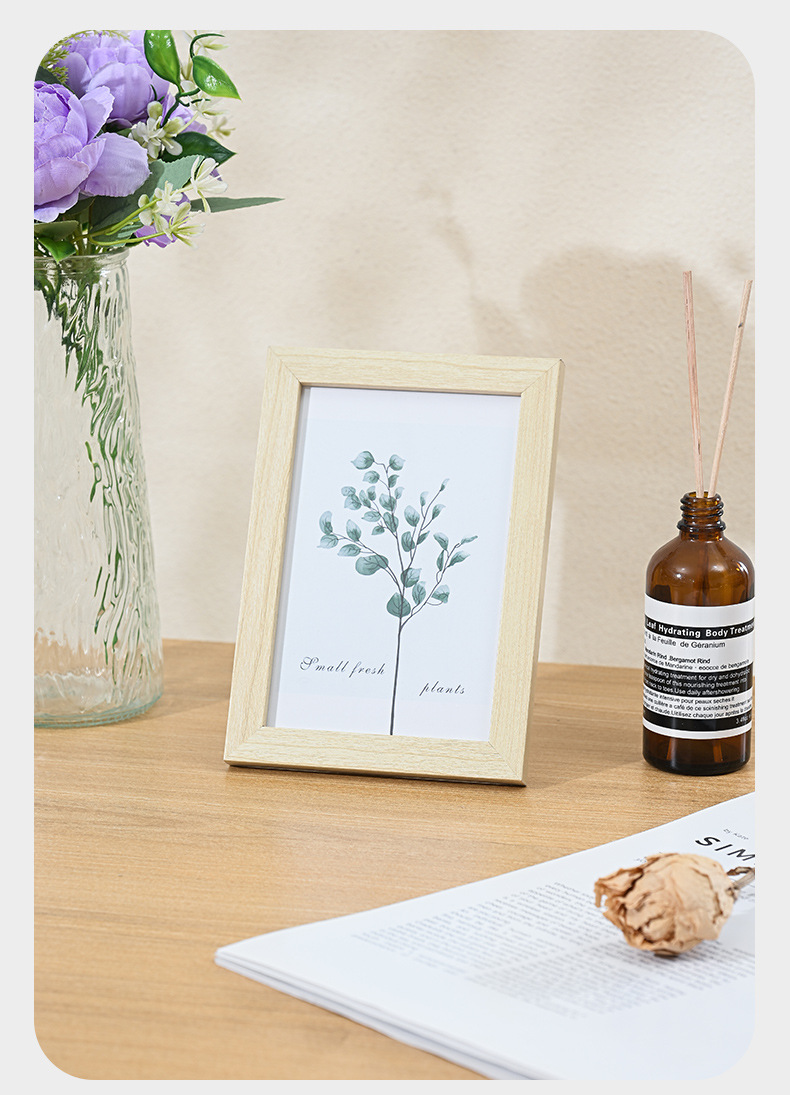 木质简约相框摆台画框挂墙5寸6寸7寸8寸10寸A4手工照片墙相框批发详情15