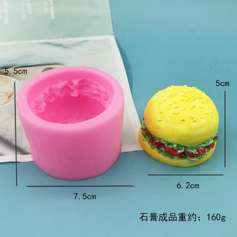 diy chocolate baking molds in the shape of a simulated hamburger, custard buns, gypsum resin resin candles, and silicone hand molds Specification image