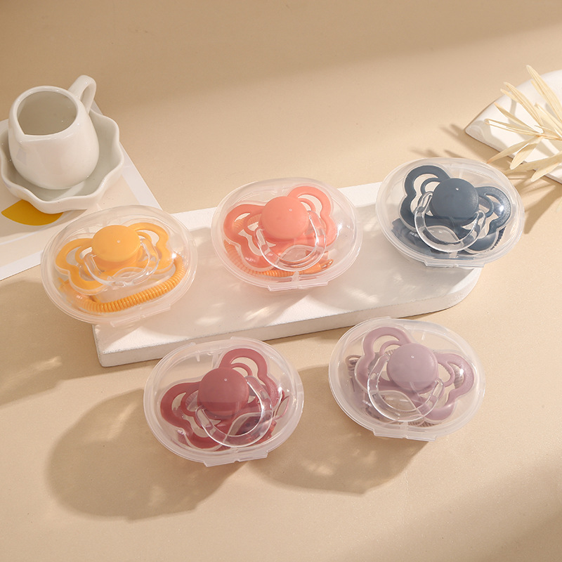 Infant and toddler anti-slip chain pacifier, super soft and sleeping type, simulating breast milk, realistic weaning wonder, baby comfort pacifier Specification image