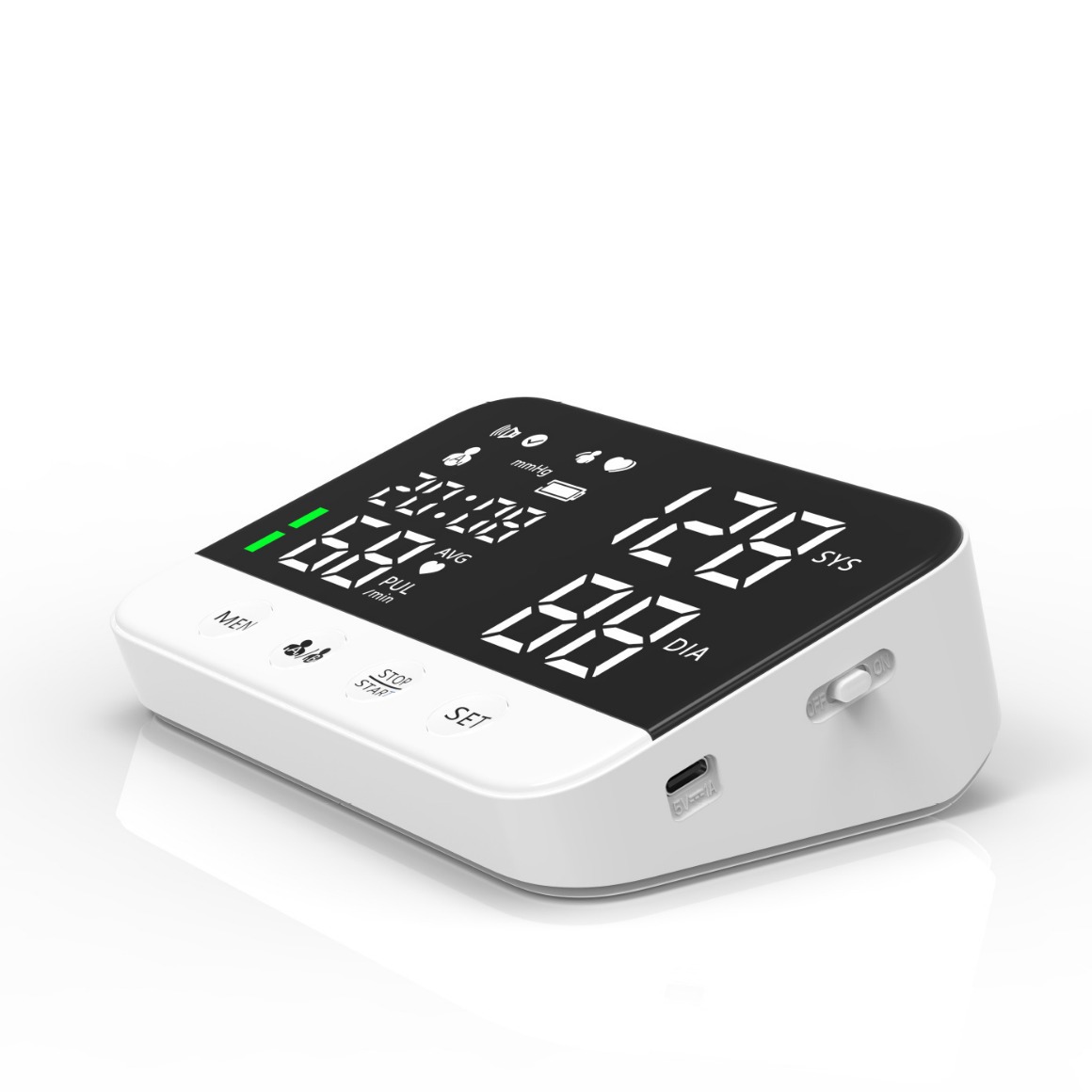 Medical intelligent arm-type fully automatic large-screen blood pressure monitor, rechargeable neutral measuring instrument, electronic blood pressure monitor for home use Specification image