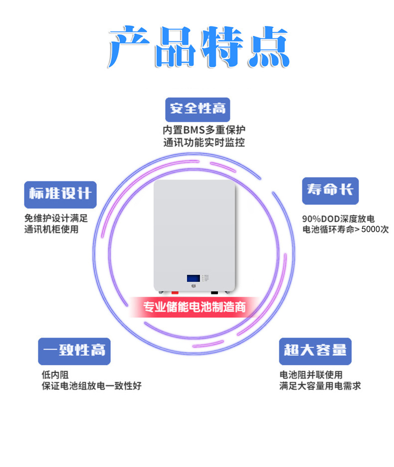Solar wall-mounted energy storage battery 5-30 KWH lithium iron phosphate emergency UPS, large-capacity electrical and electronic charging equipment, hardware tool energy storage machine pic 7