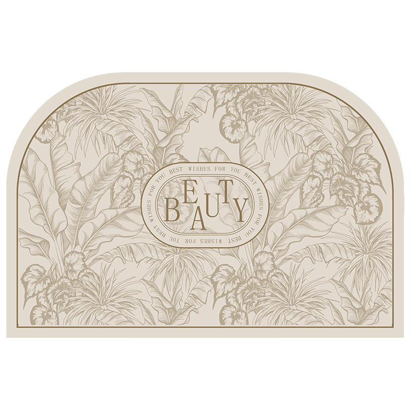 Retro Cream Wind Diatom Mud Absorbent Quick-Drying Bathroom Mat Bathroom Mat Non-Slip Bath Mat Bath Mat Item Picture