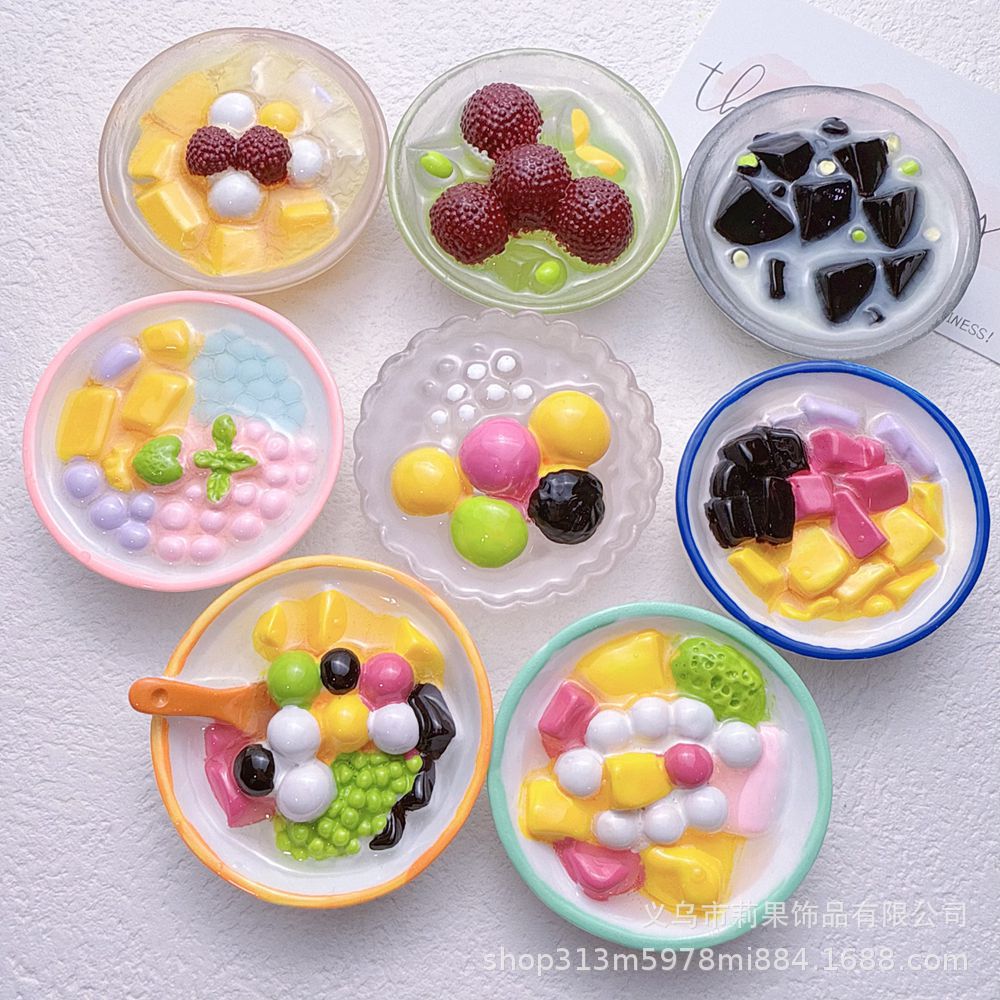 大号食玩冰粉甜品系列树脂配件奶油胶diy手机壳发夹冰箱贴车载摆