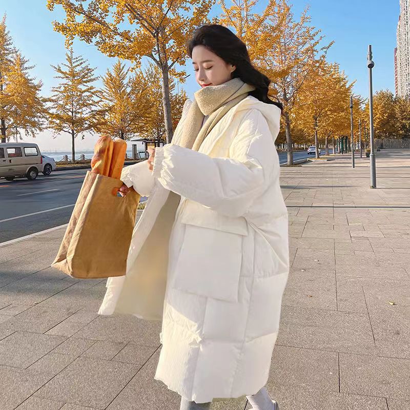 Abajo cotton chaqueta mujer modelo largo medio nuevo invierno 2022 versión coreana chic breadwear suelto y engrosado cotton chaqueta Specification image