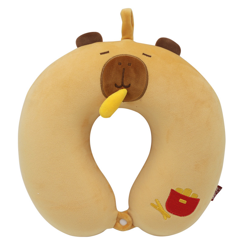 Memory foam Capibara Capybara U-shaped pillow, Kanglehouse Cartoon cute animal Protection car neck pillow Order Item Picture