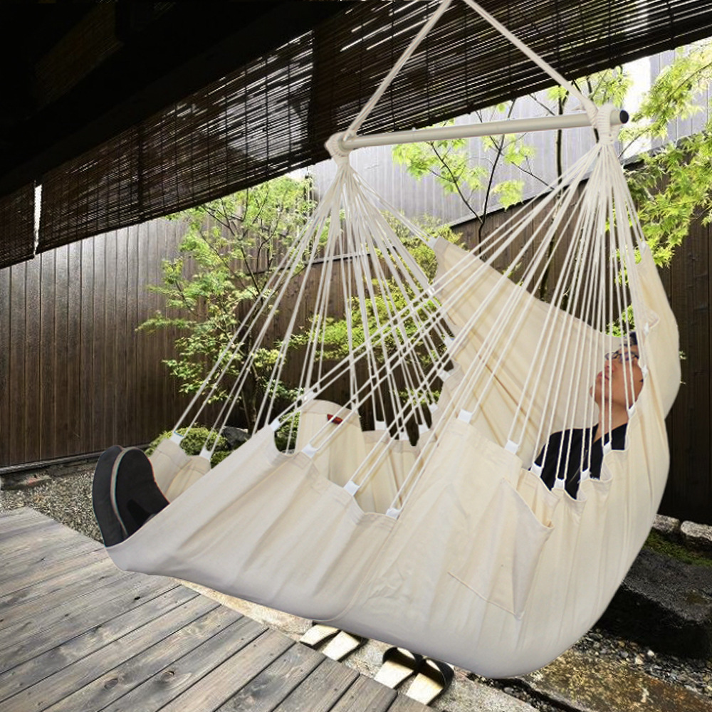Cross-border exclusive indoor single hammocks, chairs, swings, outdoor camping hammocks, balconies, indoor canvas wholesale and customization details Picture
