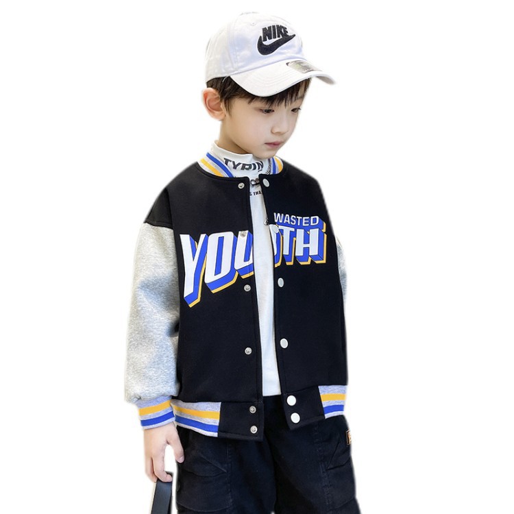 The new autumn collection of boys' jackets in 2022, the Korean style of stylish children's baseball jackets, and the spring trend of boys' and children's tops Item Picture