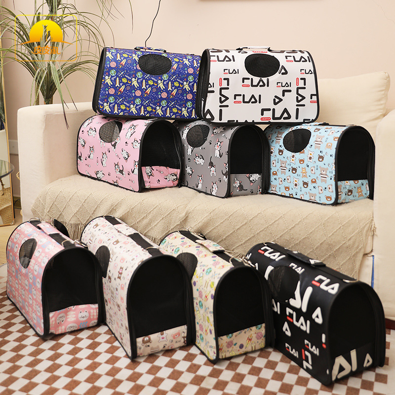 Wholesale of multi-color and multi-pattern portable pet bags made of Oxford cloth for cats