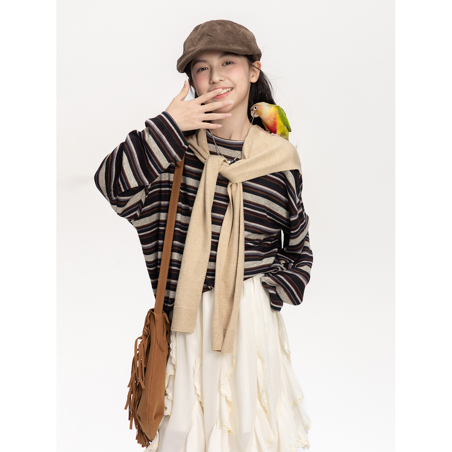 儿童装男童宽松潮牌/Kids/女款格子无袖外衣/石头剪刀布/小孩衣服细节图