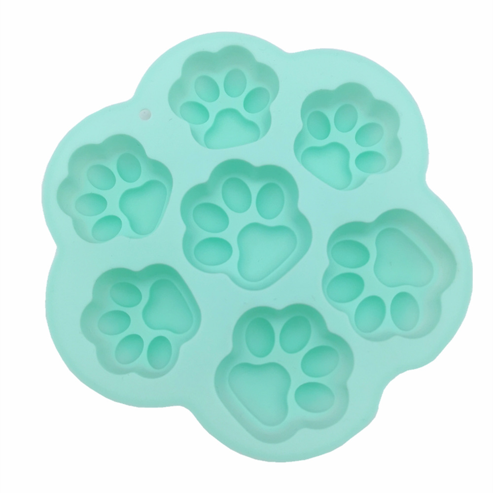 The manufacturer has 7 pieces of cat paw silicone mold cake, dog paw resin resin candle scented gypsum jelly bowl rice cake in stock Item Picture