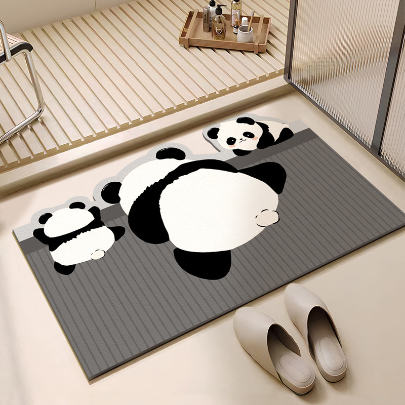 Cartoon animal diatom mud floor MATS, bathroom and toilet quick-drying water-absorbing floor MATS, anti-slip and dirt-resistant floor MATS at the toilet door
