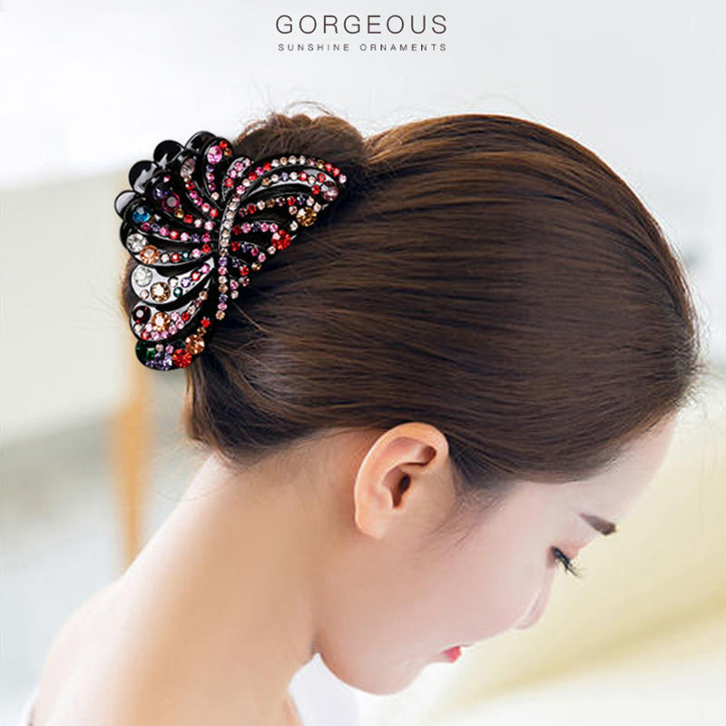 Amazon large hair clips, large quantity, new hair clips, women's back head, cross-border water diamond headwear wholesale details Picture
