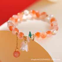 Little Red Book Explosion Cream two-color Convallaria Bracelet with White Premium touch Crystal beaded flower Boudoir bracelet