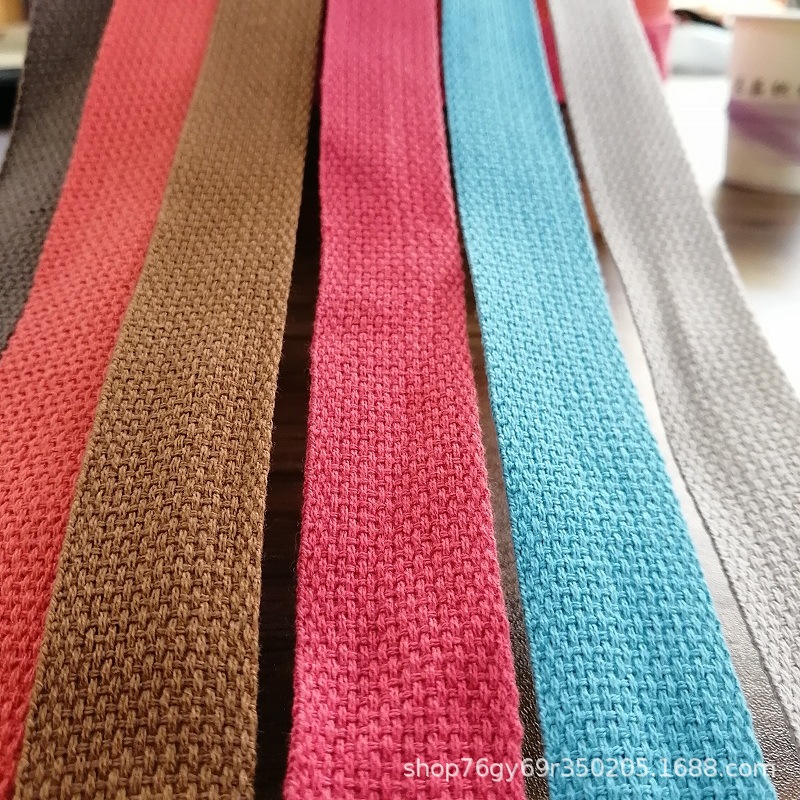 Recommend Factory Direct Selling Sp Line Polyester Cotton Webbing Bead Thickened Ordinary Cotton Belt Bag Imitation Cotton Canvas Webbing details Picture