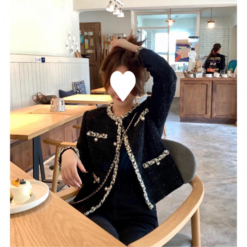 Nk French Socialite Small Fragrant Coat Female Early Autumn Everything With 2023 New Korean Version Of Loose Small Short Top Specification drawing