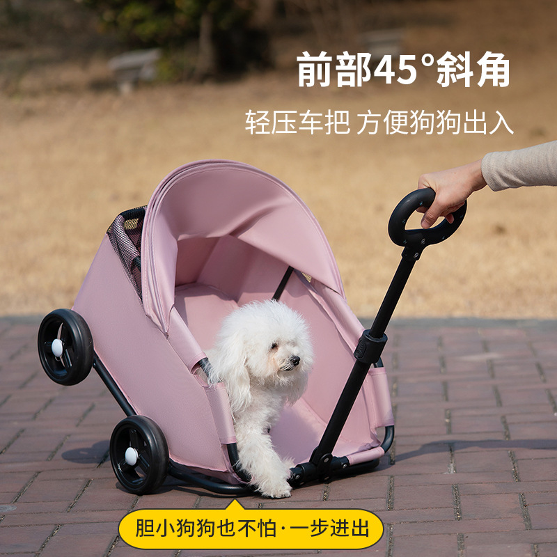 Small pet stroller, dog and cat teddy baby stroller, travel pet dog stroller, cross-border lightweight folding Application Scenario