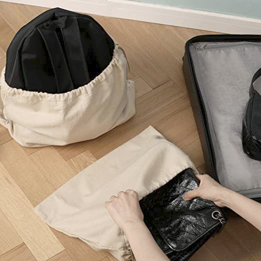 Wholesale of dust-proof bags for bags, luxury leather bags made of deerskin, soft protective bags, suede velvet drawstring with drawstring opening storage bags Specification image