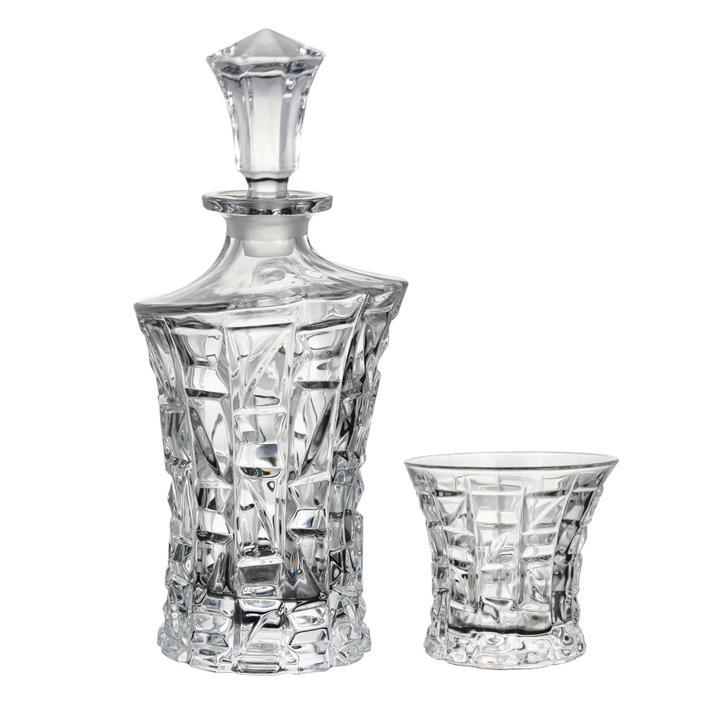 Crystal Glass Wine Glass Bottle Brand Whiskey Wine Set Light Luxury Crystal Glass Wine Set Irregular Wine Bottle Set Item Picture