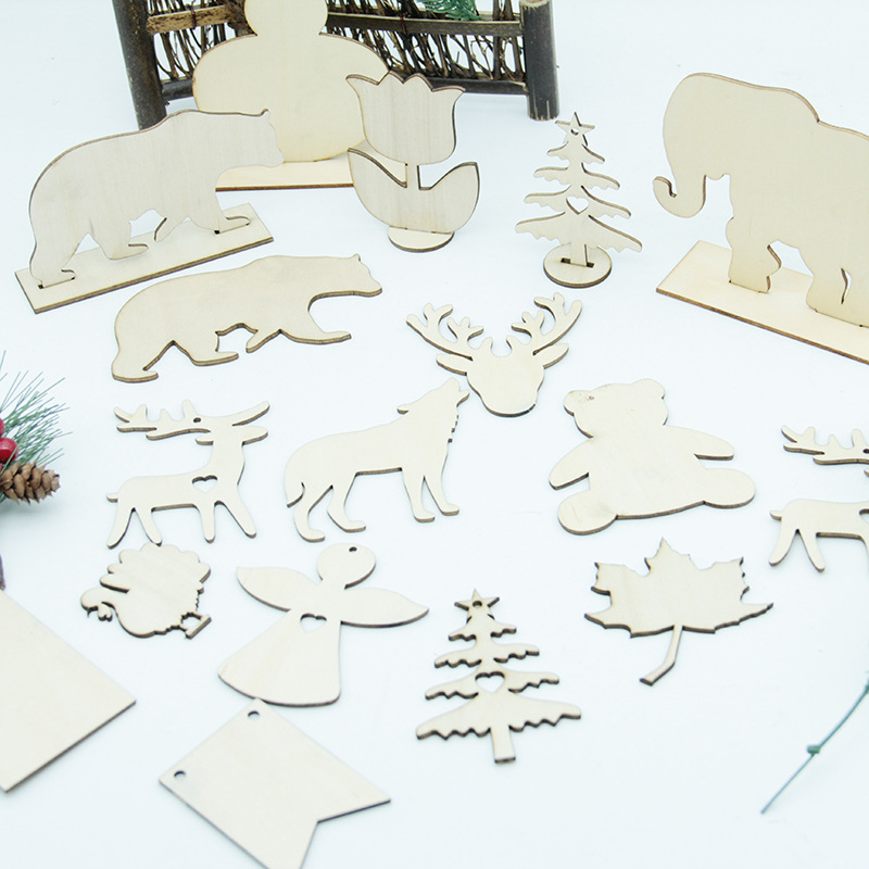 木质木制激光切割圣诞节复活节万圣节北欧挂件木片跨境厂家销售