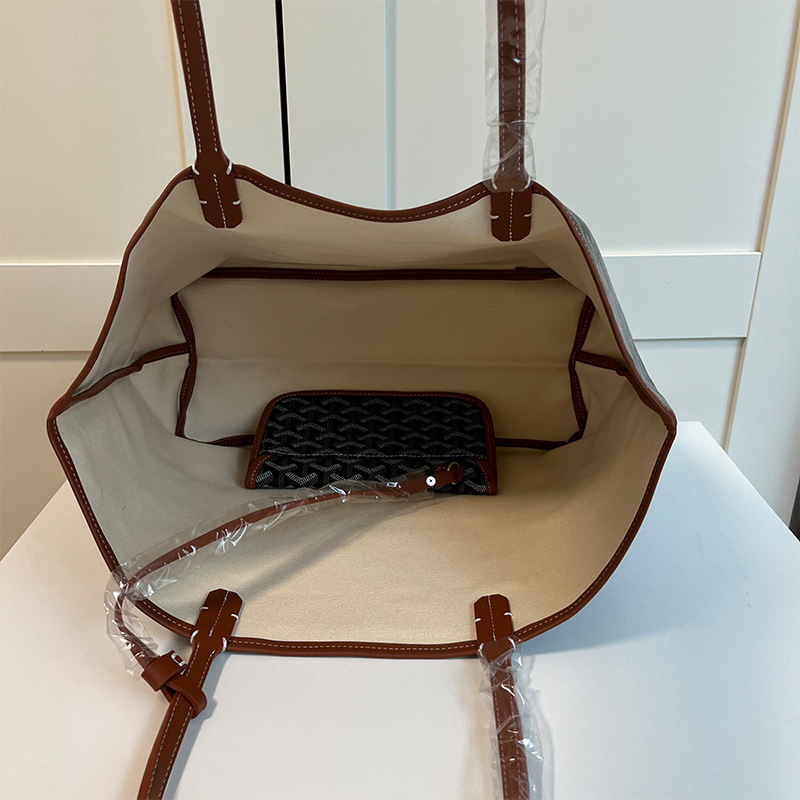 Cross-border in-stock Goya Bag 2024 Dog Tooth Bag 170th Anniversary Limited Edition gray-pink tote shopping bag Tote bag Application Scenario