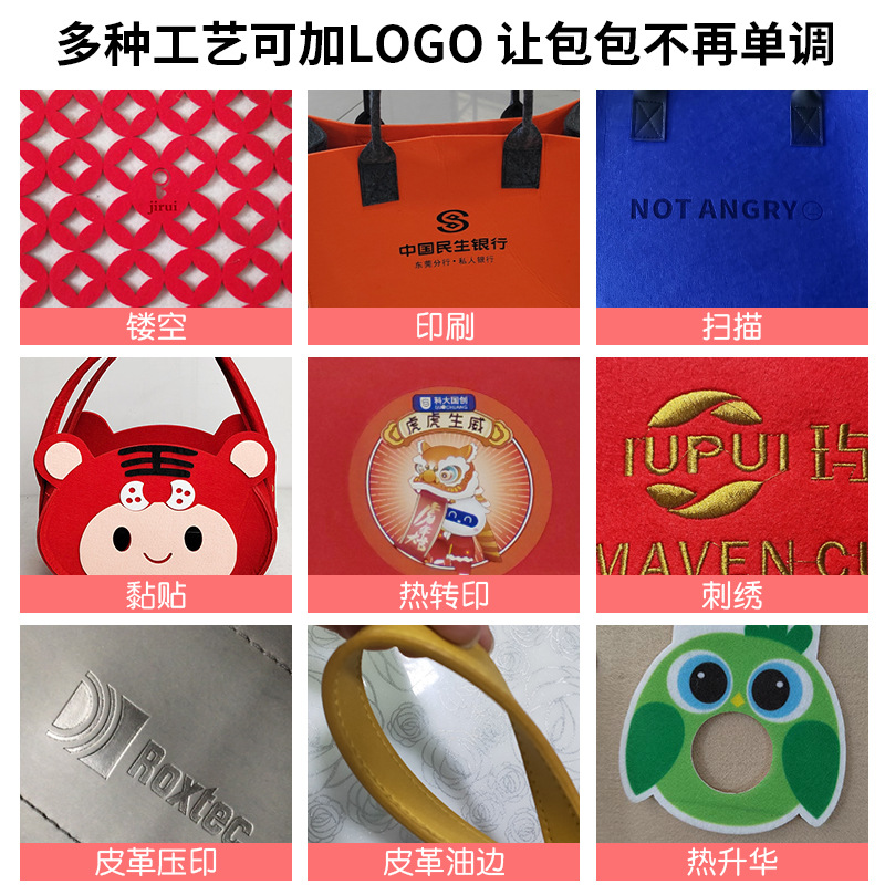 Year Of The Rabbit Large Capacity Tote Bag Commuter Shopping Bag Felt Bag Custom Storage Bag Felt Tote Bag Custom Application Scenario