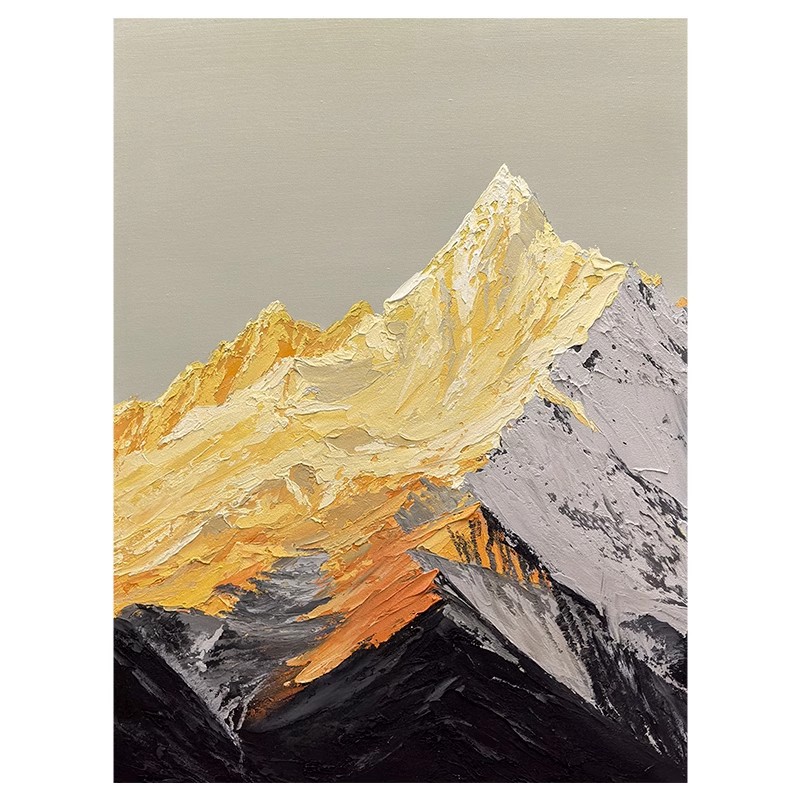 手绘油画背靠金山肌理挂画现代简约大幅客厅装饰画走廊玄关壁画