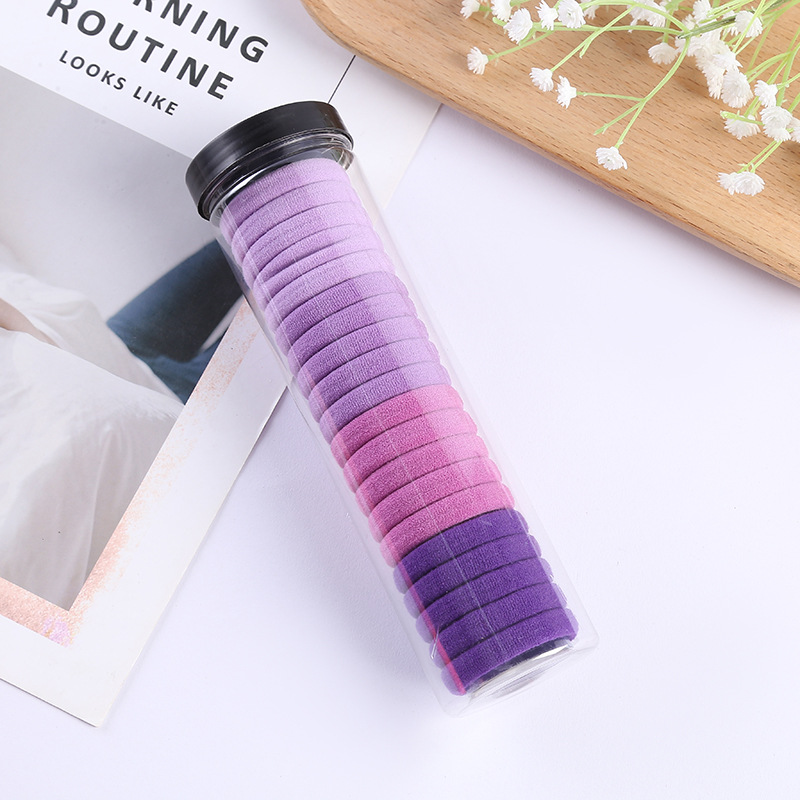 30 towels per can, simple, high-elasticity, seamless hair ties, children's colorful, non-damaging hair ties wholesale Application Scenario