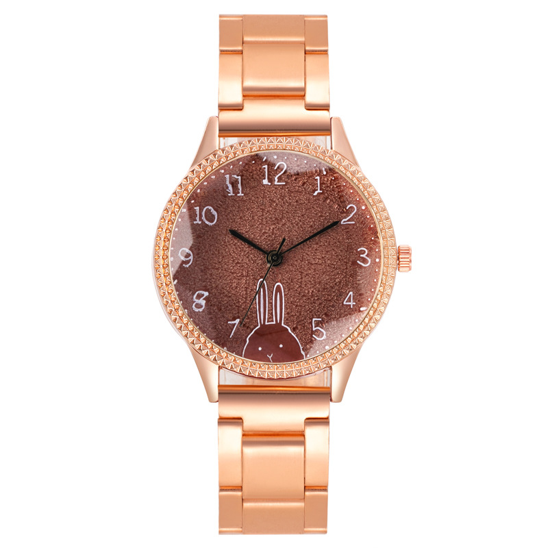 新款钢带手表 时尚卡通兔子女士时装表 外贸爆款钢带表学生表现货