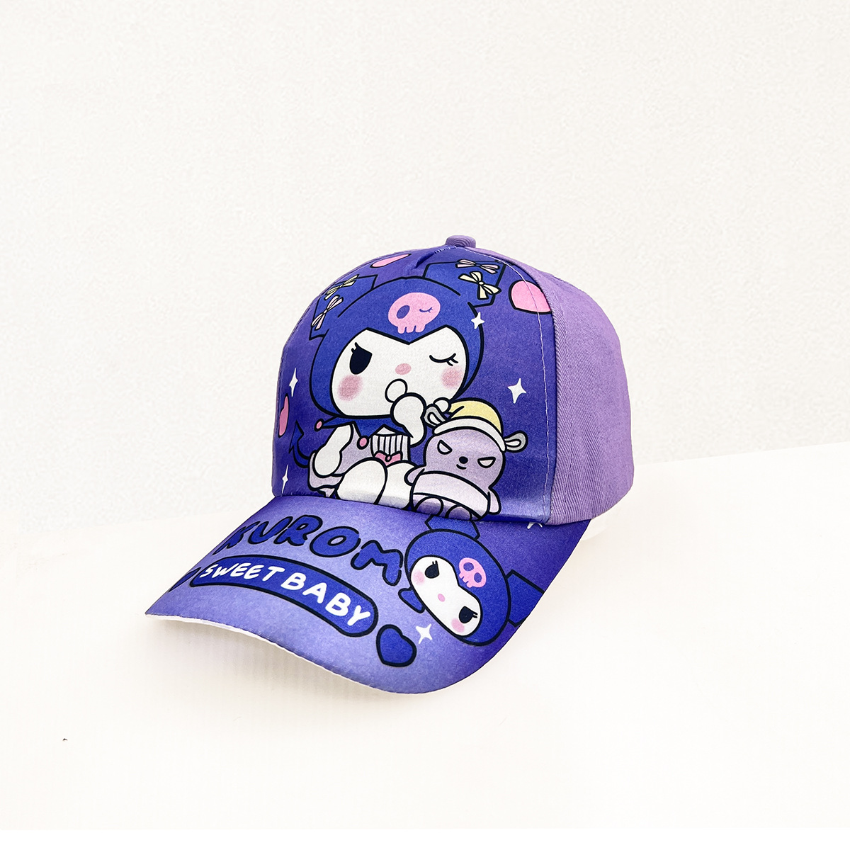European Sanrio Kids Baseball Cap Boys And Girls Anime Cartoon Cap Kt Cat Kulomi Cute Visor Hat Specification drawing