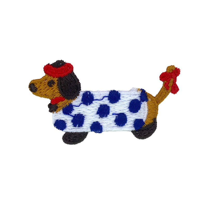 Wholesale cartoon cute small dog embroidery water-soluble fabric patch clothes, down jackets, hole repair, decorative patch patches Application Scenario