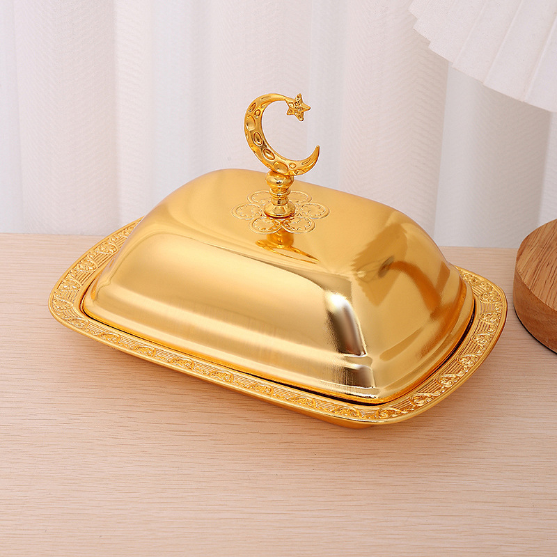 European High-End Fruit Plate With Cover Household High-End Living Room Snack Snack Plate Tea Heart High Appearance Level Storage Plate