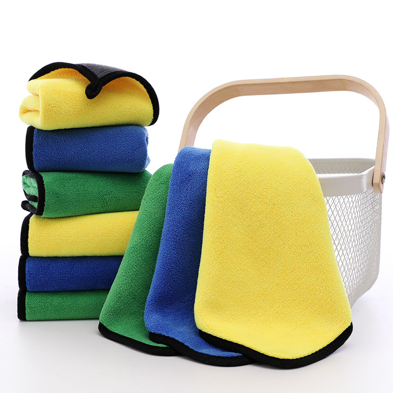 【 Chi Jia 】 Double-sided, two-color, thickened absorbent coral velvet car wash towel, car wash cloth, cleaning towel Specification image