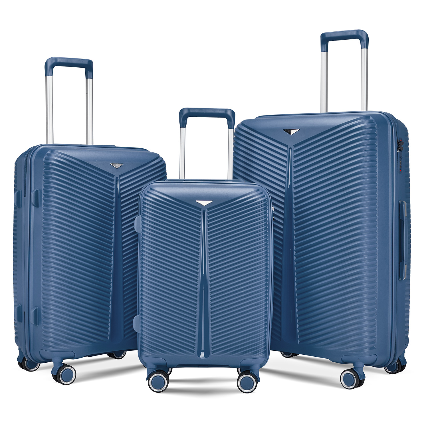 外贸PP密码万向轮行李箱三件套装旅行登机箱可扩展大容量拉杆箱包详情图4