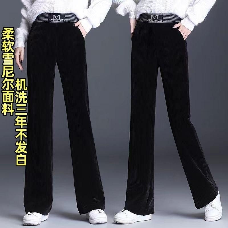 加绒裤妈妈直筒/女裤女高腰休闲/卫裤女秋款/裤子/卡通睡裤细节图