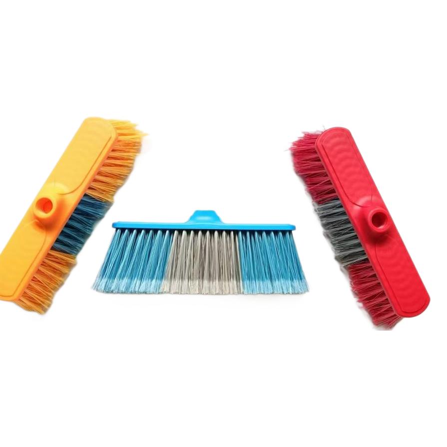 Hard-bristled single broom, open-bristled household outdoor sweeping broom, five-row plastic broom sweep Item Picture