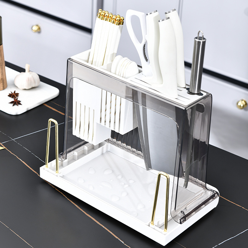 Kitchen pot lid rack, knife countertop storage rack details Picture