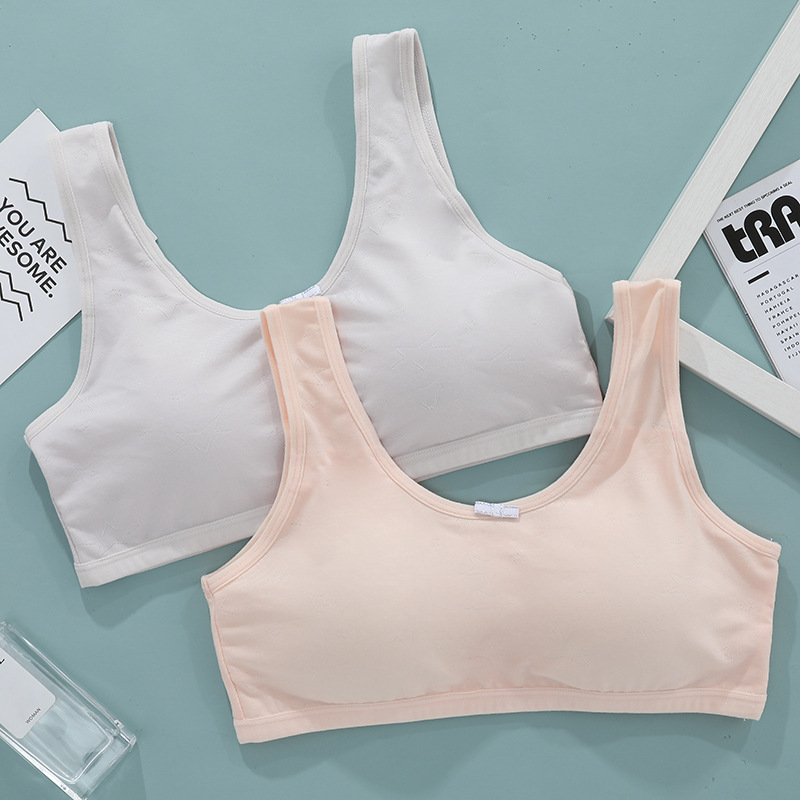 Girly bra Bra fixed cup cover comfortable breathable wide shoulder strap Junior high school vest without underwire 2022 new model details Picture