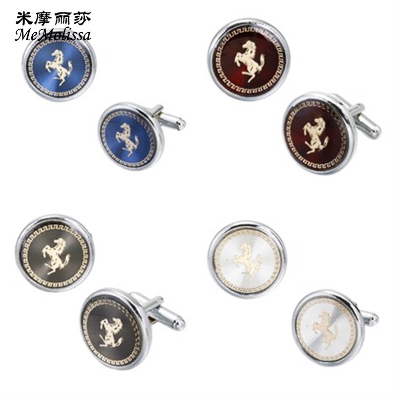 多款选购圆形碳纤维马车标袖扣 反光面法式袖扣袖钉cufflinks