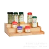 Bamboo and wood desktop storage rack, seasoning rack, wooden three-layer seasoning storage and organization rack, telescopic rack Specification image