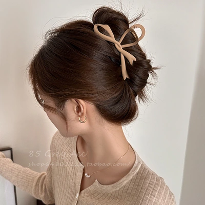 Bow Acrylic Clip Female Back Head Hair Clip Shark Clip 2023 New Gradient Hair Clip Headwear Autumn And Winter