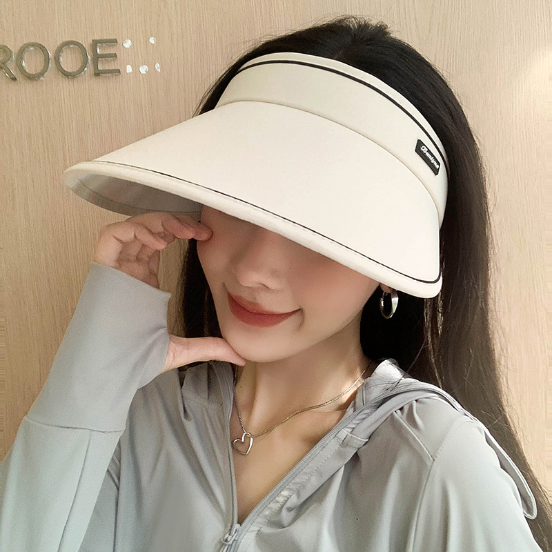 帽子女新款夏天防晒帽运动时尚遮阳帽遮脸大帽檐渔夫帽空顶帽批发