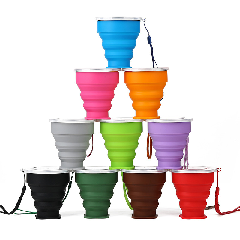 Outdoor Portable Silicone Folding Cup Multifunctional Telescopic Cup Silicone Mouthwash Folding Cup Silicone Folding Cup