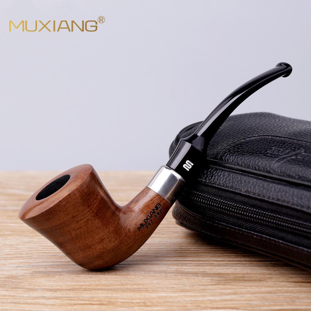 木香手工斗厂家批发木质烟斗跨境货源弯式斗柄花梨木烟斗实木烟斗