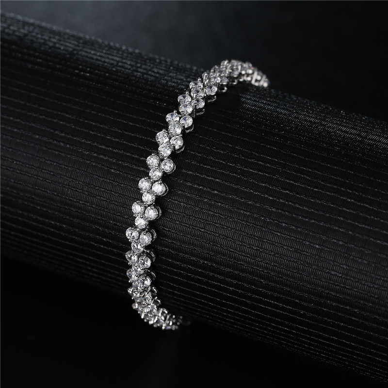 Roman bracelet, fashionable copper inlaid AAA zircon bracelet, factory direct sales, ladies' bracelet, gemstone rose gold bracelet details Picture