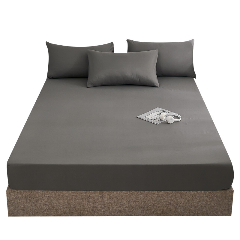 Solid Color Printed Bed Cover Single-Piece Double Bed Cover Dust-Proof Sheet Cover Three-Piece Bed Cover Item Picture