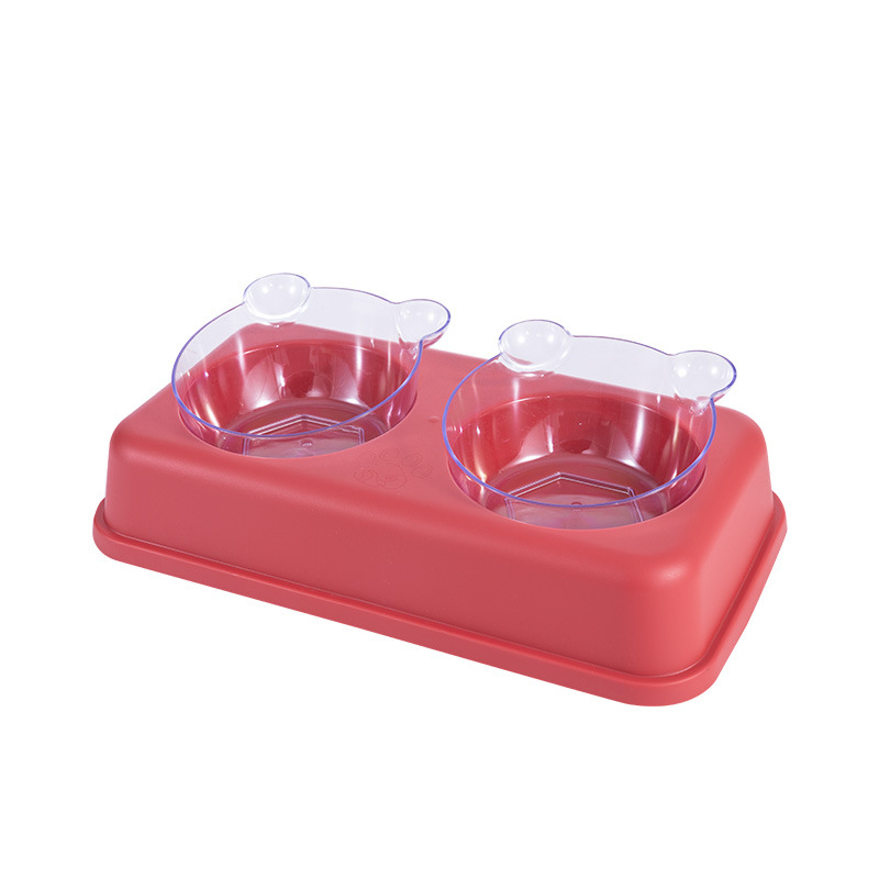 Cuencos para perros cuencos para perros cuencos para gatos cuencos para perros anti-volteo cuencos dobles para gatos para perros pequeños y medianos cuencos dobles transparentes suministros para mascotas Item Picture