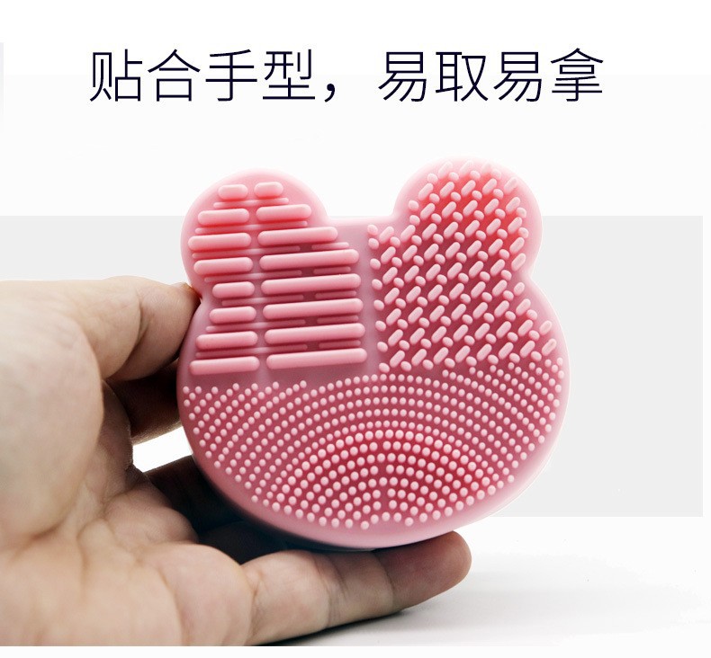 Silicone Mickey Head Cleaning Box Beauty Makeup Brush Cleaning Kit Includes A Sponge Eyebrow Pencil Brush Cleaning Kit For Lazy People Specification drawing