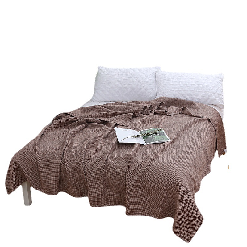 Cotton Toweling With Fine Check Toweling With Washable Single And Double Japanese Blanket Student Bed Sheet Sofa Blanket Item Picture