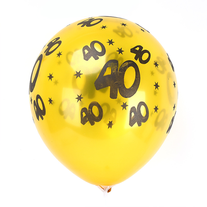 新款跨境黑金乳胶气球数字印花生日聚会派对主题装饰套装用品批发详情图5